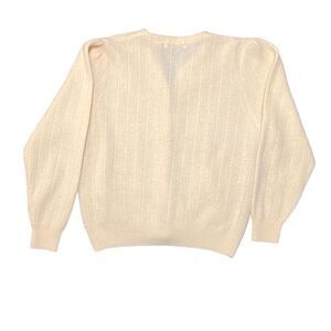 C. WEBB CO Cream Cable Knit Cardigan - Vintage Size L